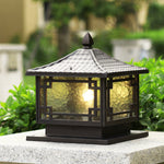 Contemporary square outdoor light with sleek black frame and efficient LED illumination