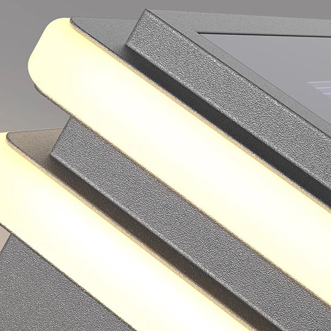 Architectural cube lighting installation on stone steps creating dramatic pathway illumination and visual interest