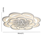 Modern Floral Acrylic LED Flush Mount Ceiling Light with Elegant Crystal Teardrops - Lamp Outdoor