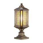 Antique Die - Cast Aluminum Waterproof Glass Shade Retro Fence Post Lights