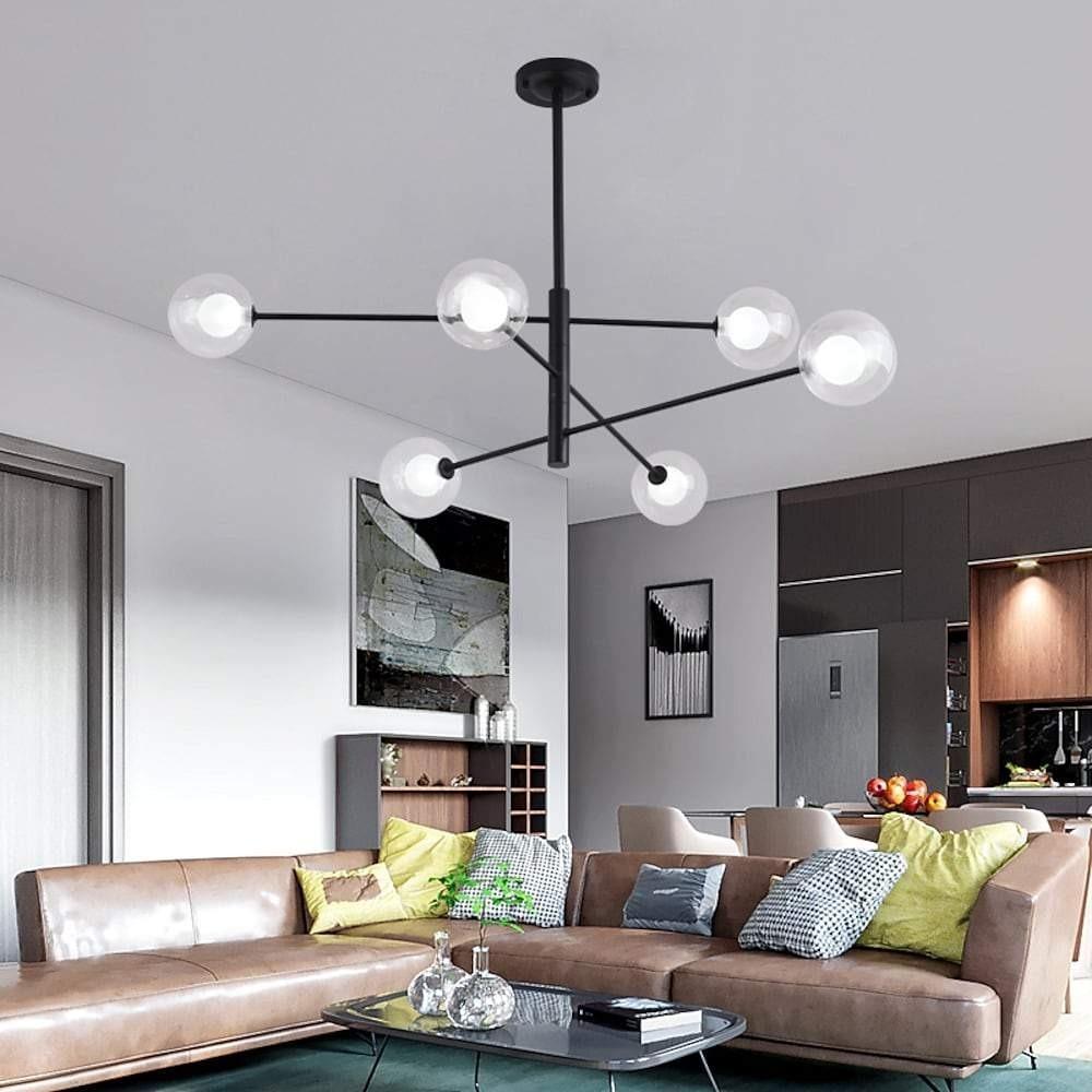 Linear Sputnik Chandelier Black Living Room Chandelier Ceiling Lights - Lamp Outdoor