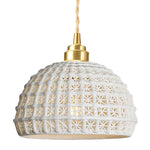 Artistic Semi Globe Ceramic Copper Pendant Light Modern Pendant Lighting - Lamp Outdoor