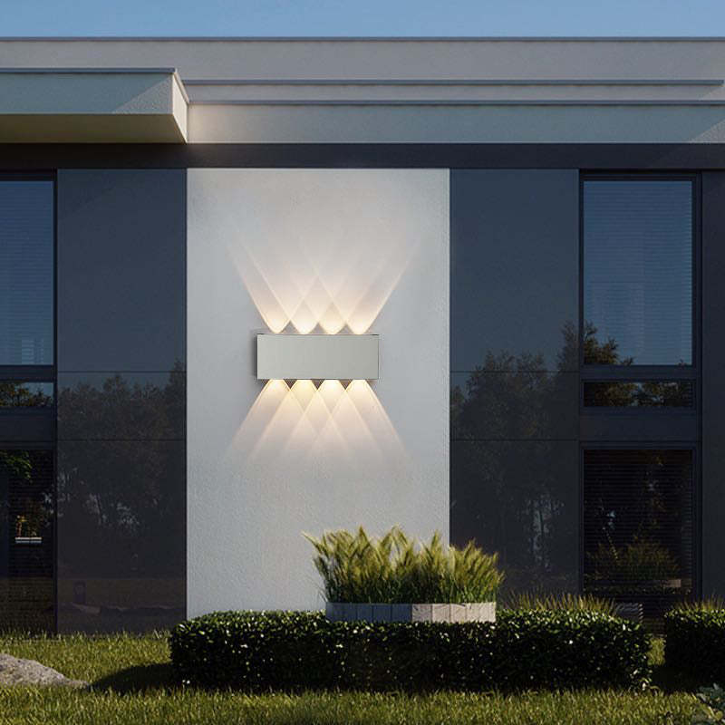 Ray Modern Rectangular Metal Outdoor Wall Lamp Water-Wave - Letslighting