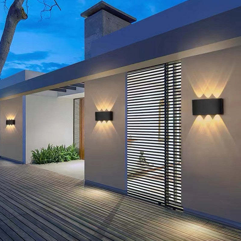 Ray Modern Rectangular Metal Outdoor Wall Lamp Water-Wave - Letslighting