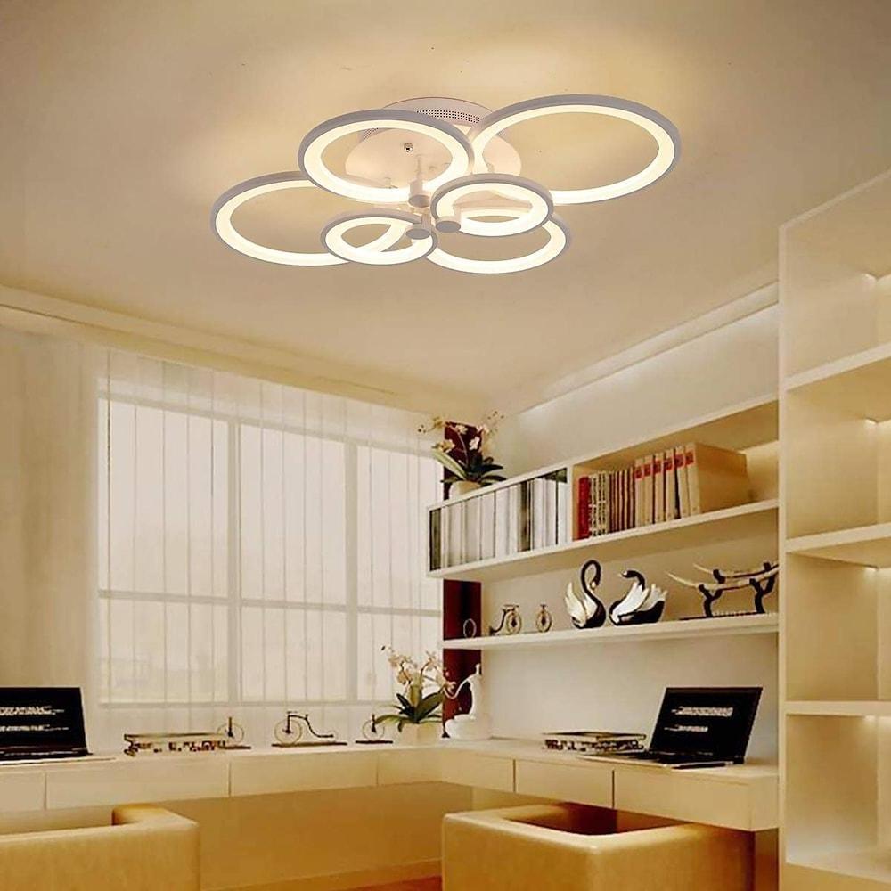 Elegant Semi Flush Mount Ceiling Lights with Unique Overlapping Rings - Lamp Outdoor