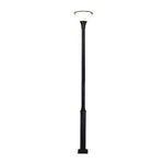 Black decorative street lamp with white globe top and traditional pole design