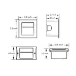 Black rectangular recessed wall light fixture with hooded design for directional outdoor illumination
