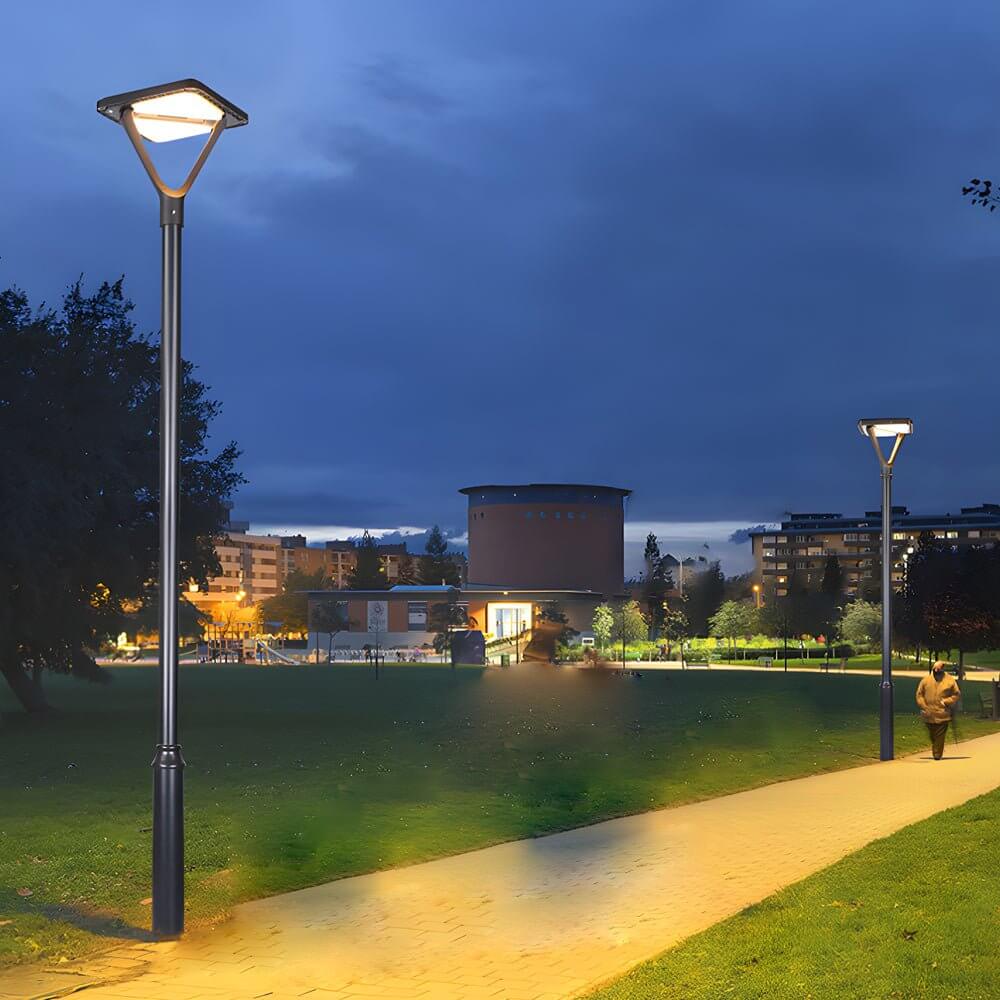 Black LED Solar Lamp Post and Pole Street Lights - Lamp Outdoor