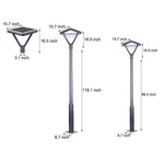 Black LED Solar Lamp Post and Pole Street Lights - Lamp Outdoor