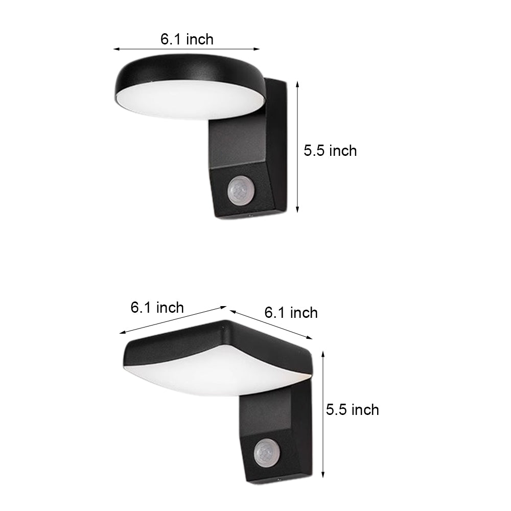 Black Motion Sensor Outdoor Wall Light - Rotatable - Lamp Outdoor