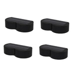 Four black rectangular LED wall lights with textured surface design displayed against white background