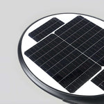 Black Round Modern Outdoor LED Solar Post Street Light - Lamp Outdoor