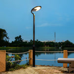 Black Round Modern Outdoor LED Solar Post Street Light - Lamp Outdoor