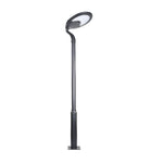 Black Round Modern Outdoor LED Solar Post Street Light - Lamp Outdoor