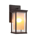 Black Square Outdoor Wall Lantern with Double Glass Shade - Lamp Outdoor
