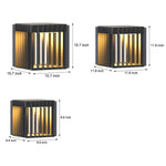 Black Square Pier-Mount Outdoor Post Light Garden Wired Solar Pillar Light - Lamp Outdoor