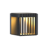 Black Square Pier - Mount Outdoor Post Light Garden Wired Solar Pillar Light
