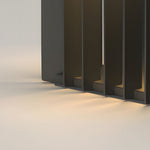 Black Square Pier - Mount Outdoor Post Light Garden Wired Solar Pillar Light