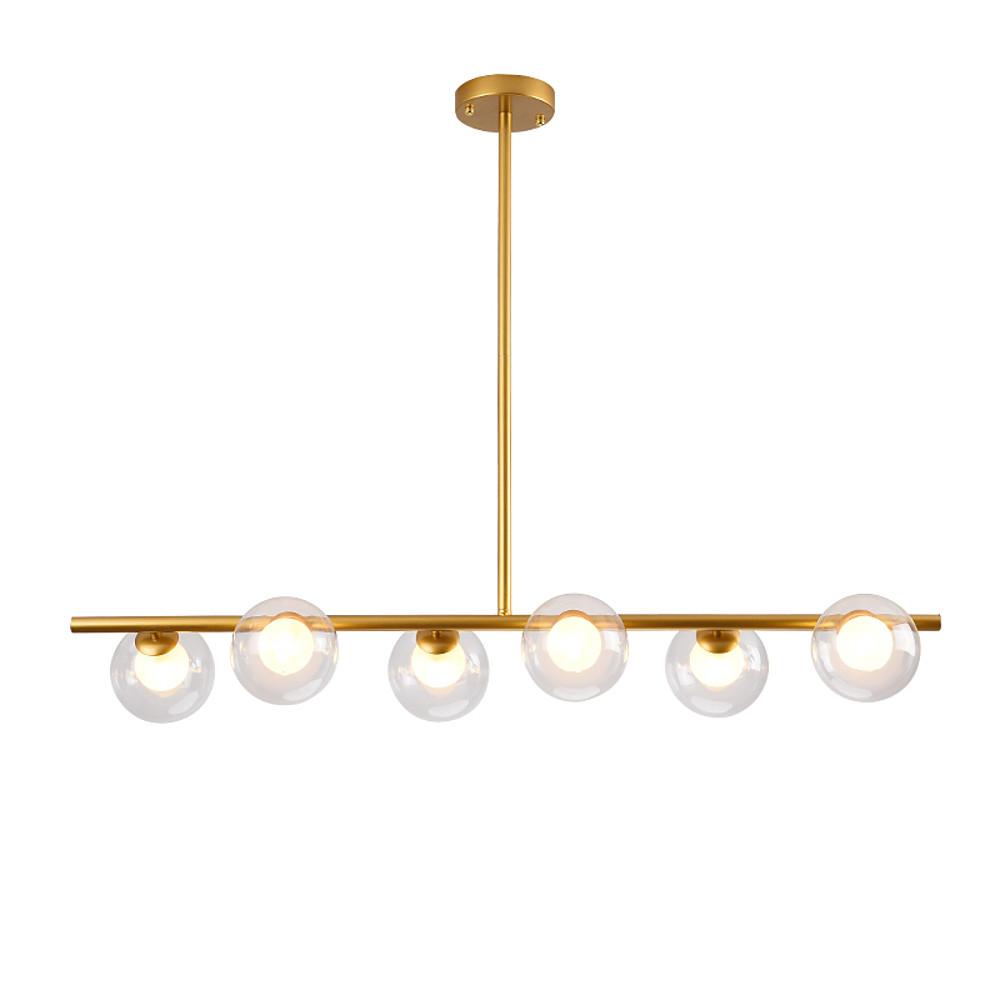 Nordic Style Modern Design Sphere Chandelier Metal Glass Ceiling Light 6 Bulbs - Lamp Outdoor