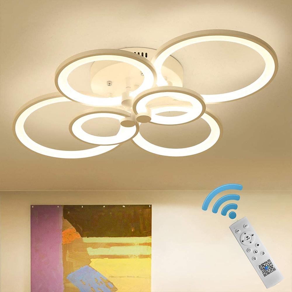 Elegant Semi Flush Mount Ceiling Lights with Unique Overlapping Rings - Lamp Outdoor