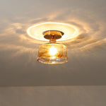 Creative Glass Lantern LED Electroplated Nordic Semi-Flush Mount Ceiling Lighting - Lamp Outdoor