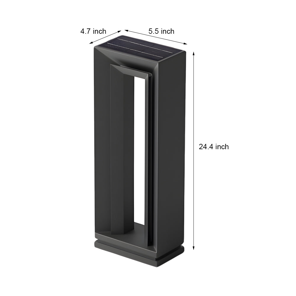 Technical specification drawing of bollard light showing precise measurements and dimensions