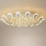 Flower Shaped Dimmable LED Crystal Modern Flush Mount Lighting Ceiling Light - Lamp Outdoor