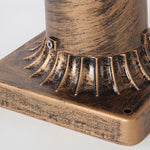 Close-up detail of ornate bronze base showing intricate decorative metalwork and quality craftsmanship