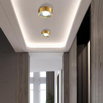 Round LED Copper Modern Ceiling Lights Flush Mount Lighting for Corridors - Lamp Outdoor