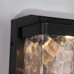 Close-up detail of bubble glass texture in modern outdoor lighting fixture design