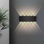 Ray Modern Rectangular Metal Outdoor Wall Lamp Water-Wave - Letslighting