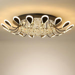 Flower Shaped Dimmable LED Crystal Modern Flush Mount Lighting Ceiling Light - Lamp Outdoor
