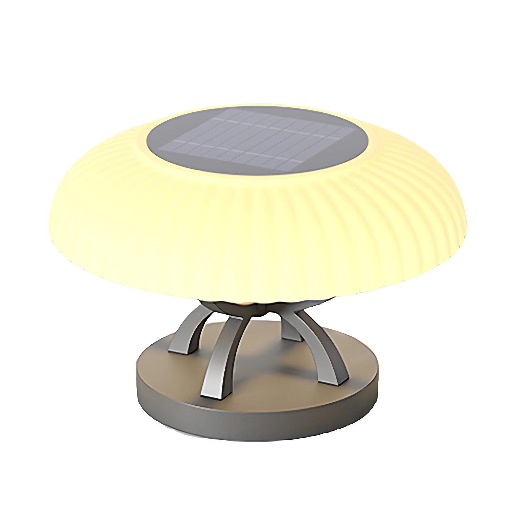 Contemporary circular ground light with integrated LED providing subtle uplighting for architectural accent features