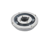 Circular underwater LED light fixture with stainless steel housing and central mounting hole