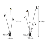 Classic Industrial Black Multi - Head LED Floor Lamp