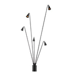 Classic Industrial Black Multi - Head LED Floor Lamp