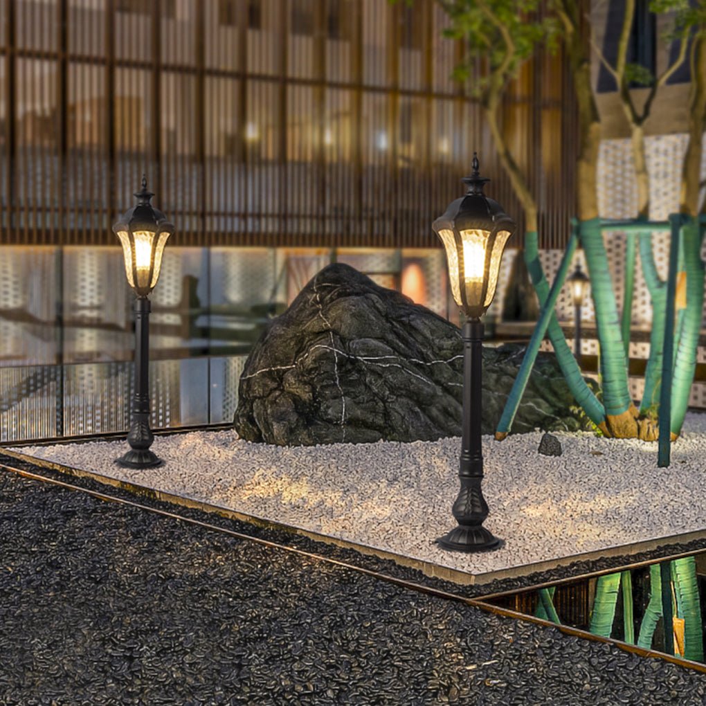 Retro - Inspired Waterproof Outdoor Lamp Post for Traditional Villa Gardens