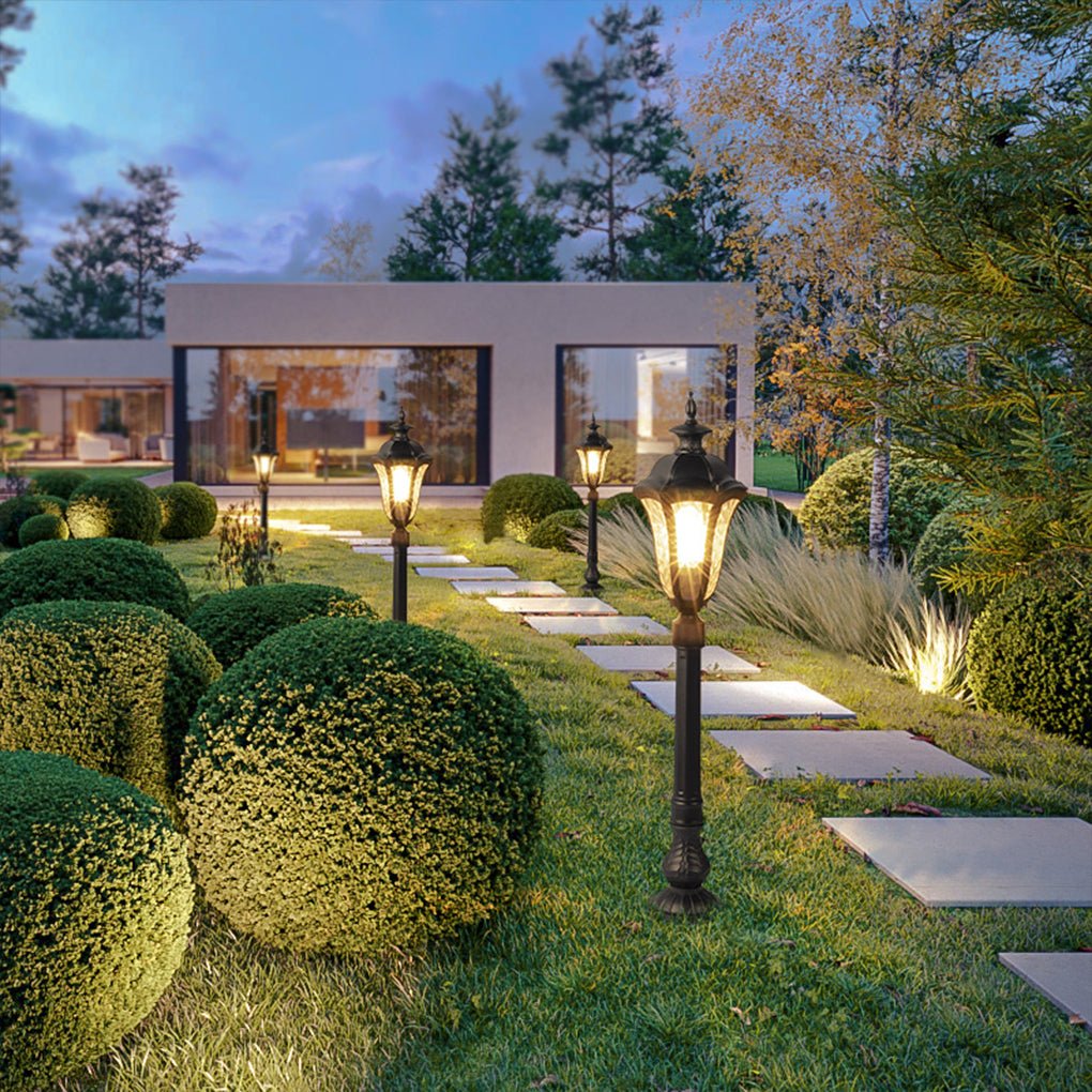 Retro - Inspired Waterproof Outdoor Lamp Post for Traditional Villa Gardens
