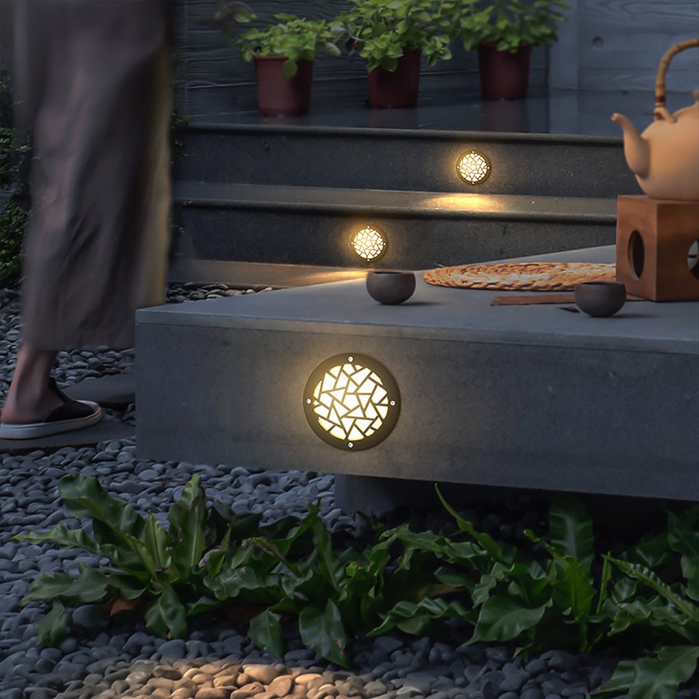 Fun Pattern Elegant LED Embedded Garden Step Lights - Lamp Outdoor
