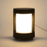 Black Cylindrical LED Pathway Bollard Lights Solar and Wired Outdoor Lighting Solutions - Lamp Outdoor