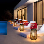 Rattan Portable Lantern Shaped LED Waterproof Solar Outdoor Lights - Lamp Outdoor