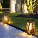 Rattan Portable Lantern Shaped LED Waterproof Solar Outdoor Lights - Lamp Outdoor