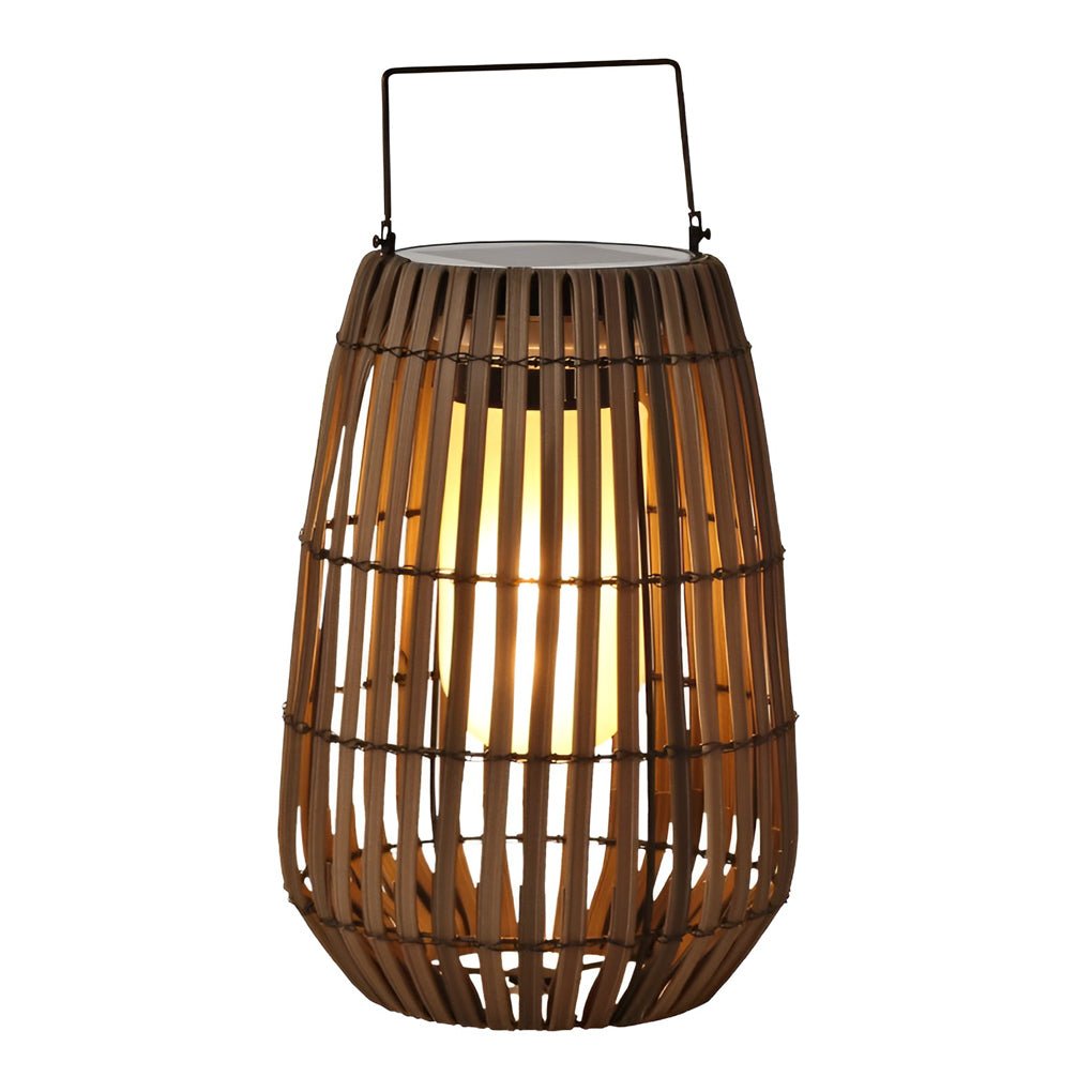Rattan Portable Lantern Shaped LED Waterproof Solar Outdoor Lights - Lamp Outdoor