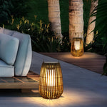 Rattan Portable Lantern Shaped LED Waterproof Solar Outdoor Lights - Lamp Outdoor