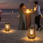 Rattan Portable Lantern Shaped LED Waterproof Solar Outdoor Lights - Lamp Outdoor