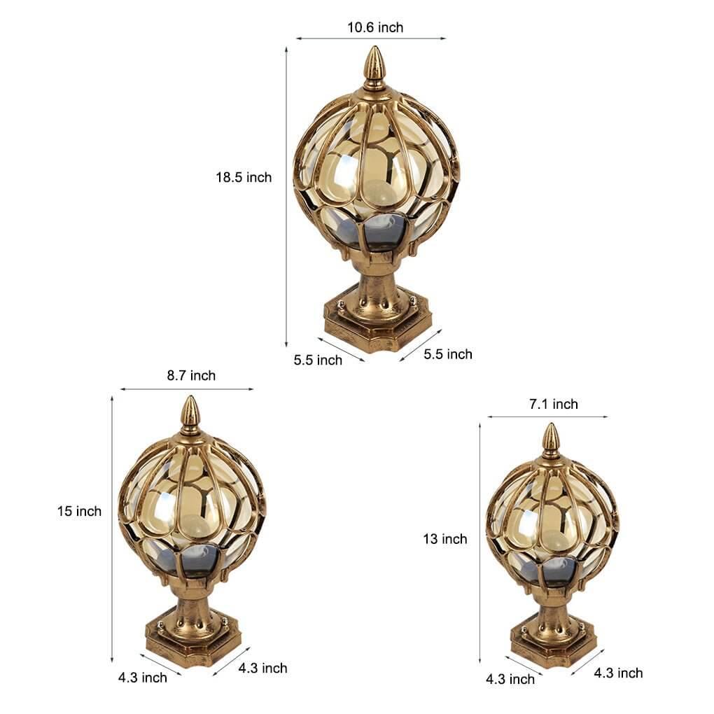 Vintage Outdoor Pier Mount Post Light with Glass Globe - Lamp Outdoor