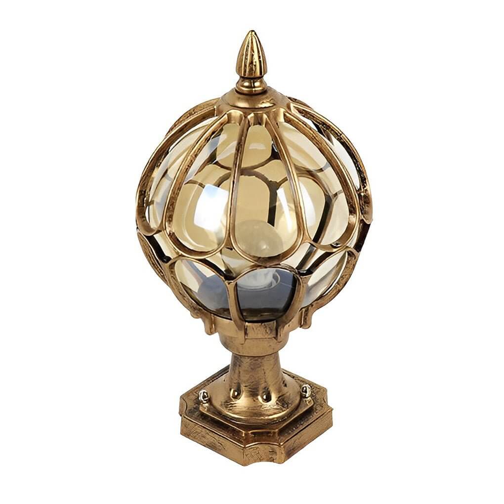 Vintage Outdoor Pier Mount Post Light with Glass Globe - Lamp Outdoor