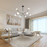 9-light Glass LED Nordic Sputnik Chandeliers Hanging Ceiling Lights - Lamp Outdoor