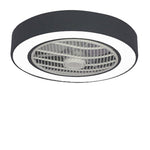 Compact Round Iron Modernized Flush Mount Bladeless Ceiling Fan With LED Lights - Lamp Outdoor