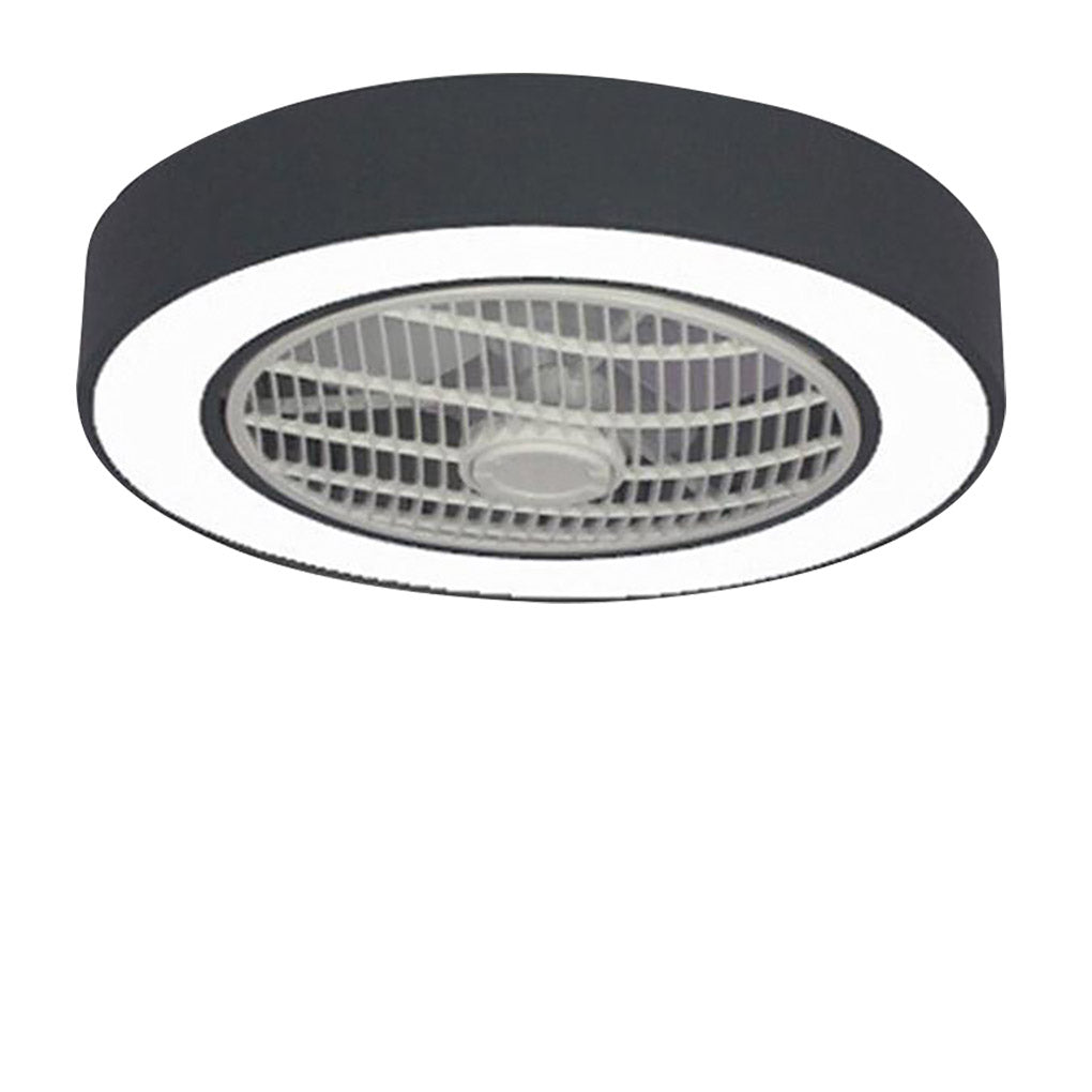 Compact Round Iron Modernized Flush Mount Bladeless Ceiling Fan With LED Lights - Lamp Outdoor